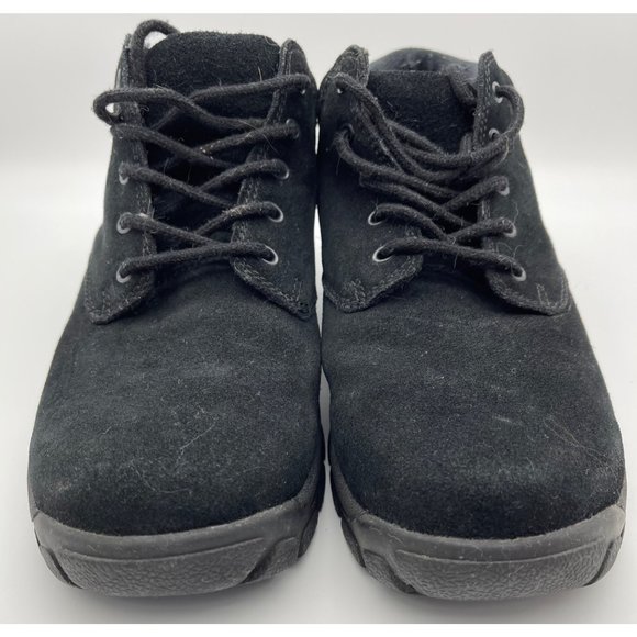 Woman's Lands End Hiking Boots shoes Size 7 Lace Up Black Suede - Picture 3 of 9